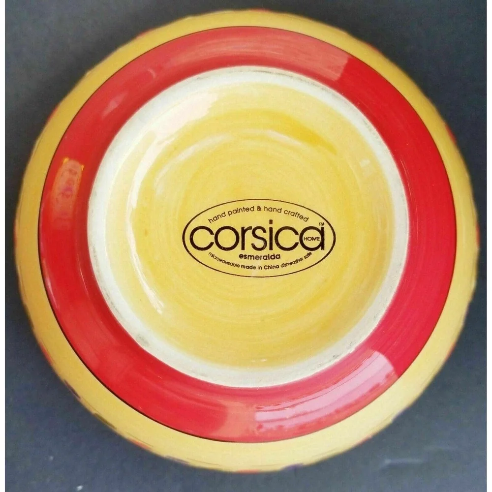 Corsica Home Esmeralda Handpainted Soup‎ Cereal Bowl  ##